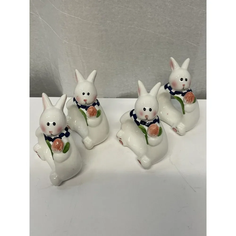 Easter Bunny Rabbit Napkin‎ Holders (4) Mercuries